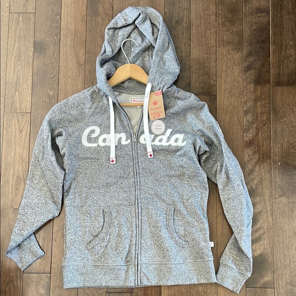 Canadiana Grey Canada Zip-Up Hoodie - New with Tags